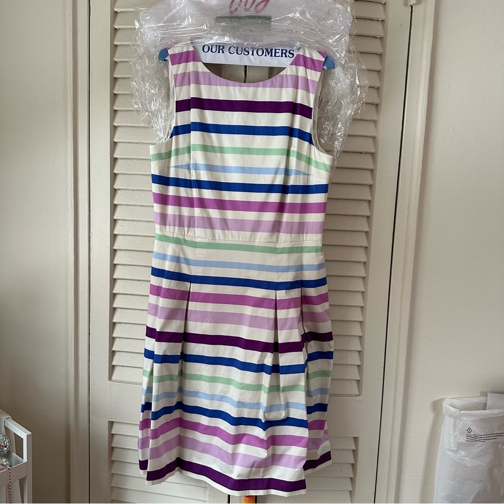 NWOT Talbots Women’s Striped Fit & Flare Dress. Size Medium